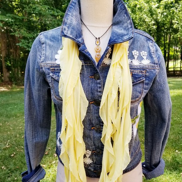 Butter Yellow Flutter Scarf Lightweight Women Accessory Mult… - Picture 1 of 5